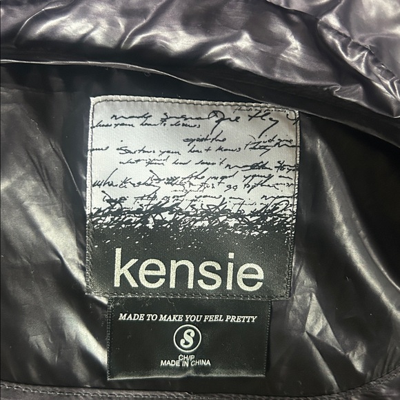 Kensie Quilted Ombré Purple Gray Shiny Puffer Jacket Coat Size Small - Picture 13 of 16